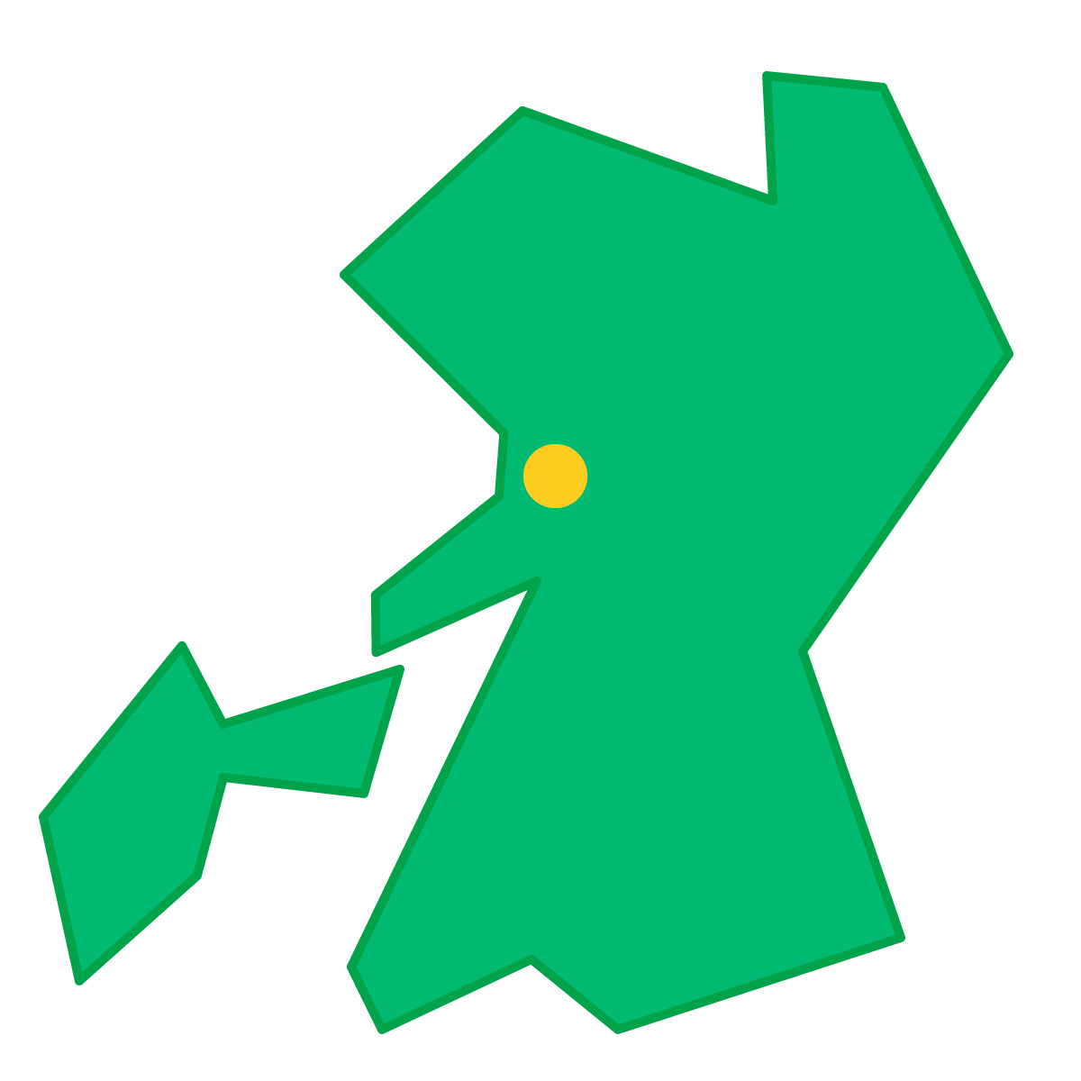 熊本県の無料フリーイラスト|簡易・県庁あり・三角(緑)