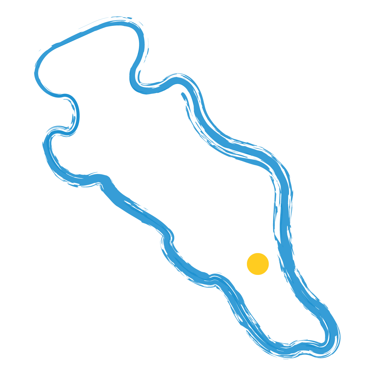 京都府の無料フリーイラスト｜簡易・県庁あり・毛筆(青)