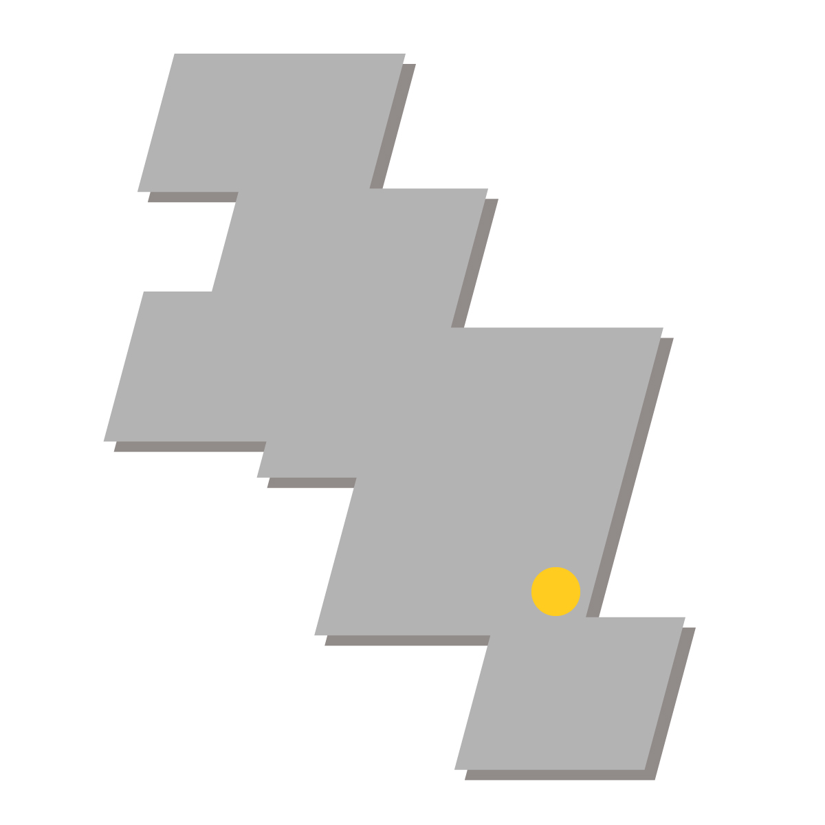 京都府の無料フリーイラスト｜簡易・県庁あり・四角斜め(グレー)