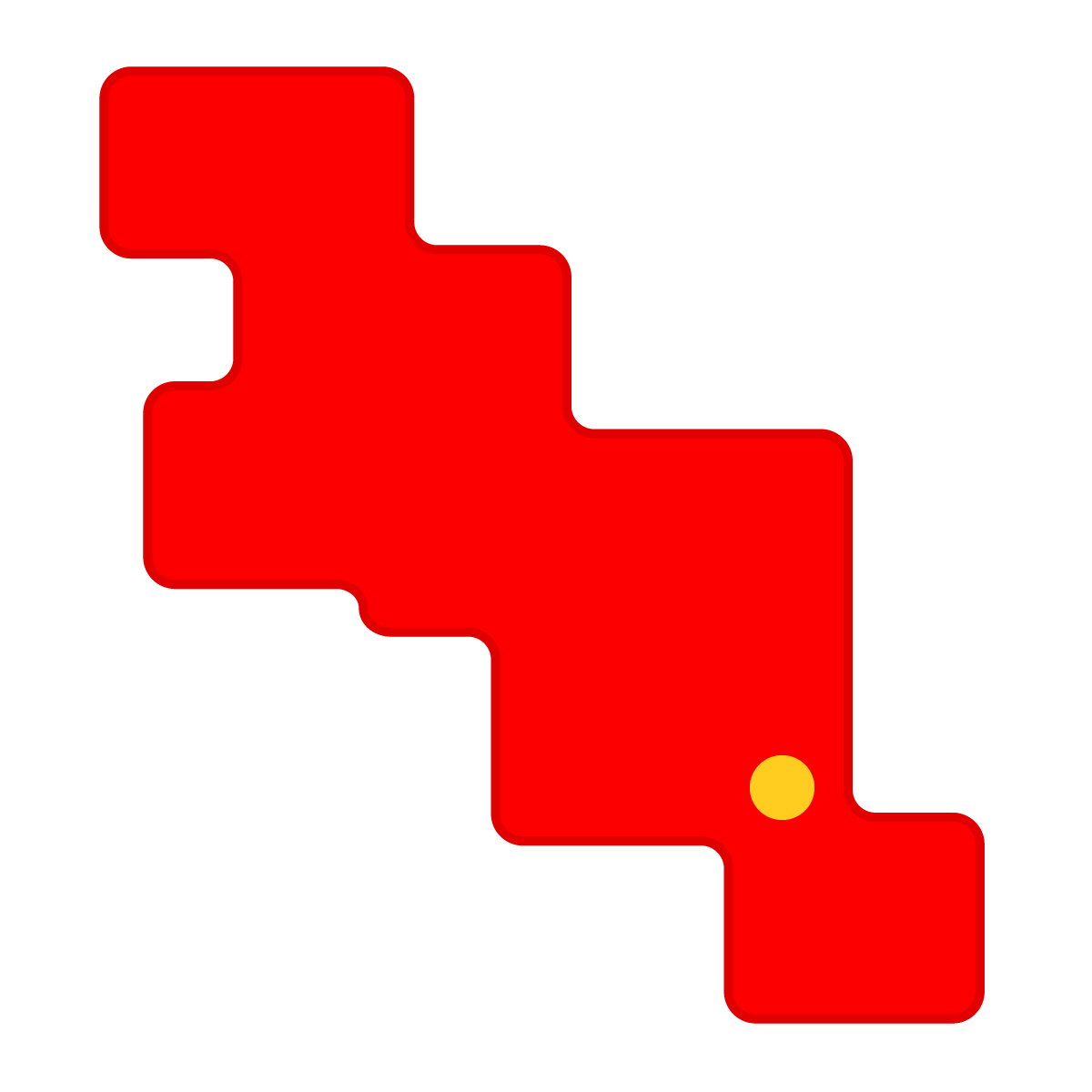 京都府の無料フリーイラスト|簡易・県庁あり・角丸(赤)