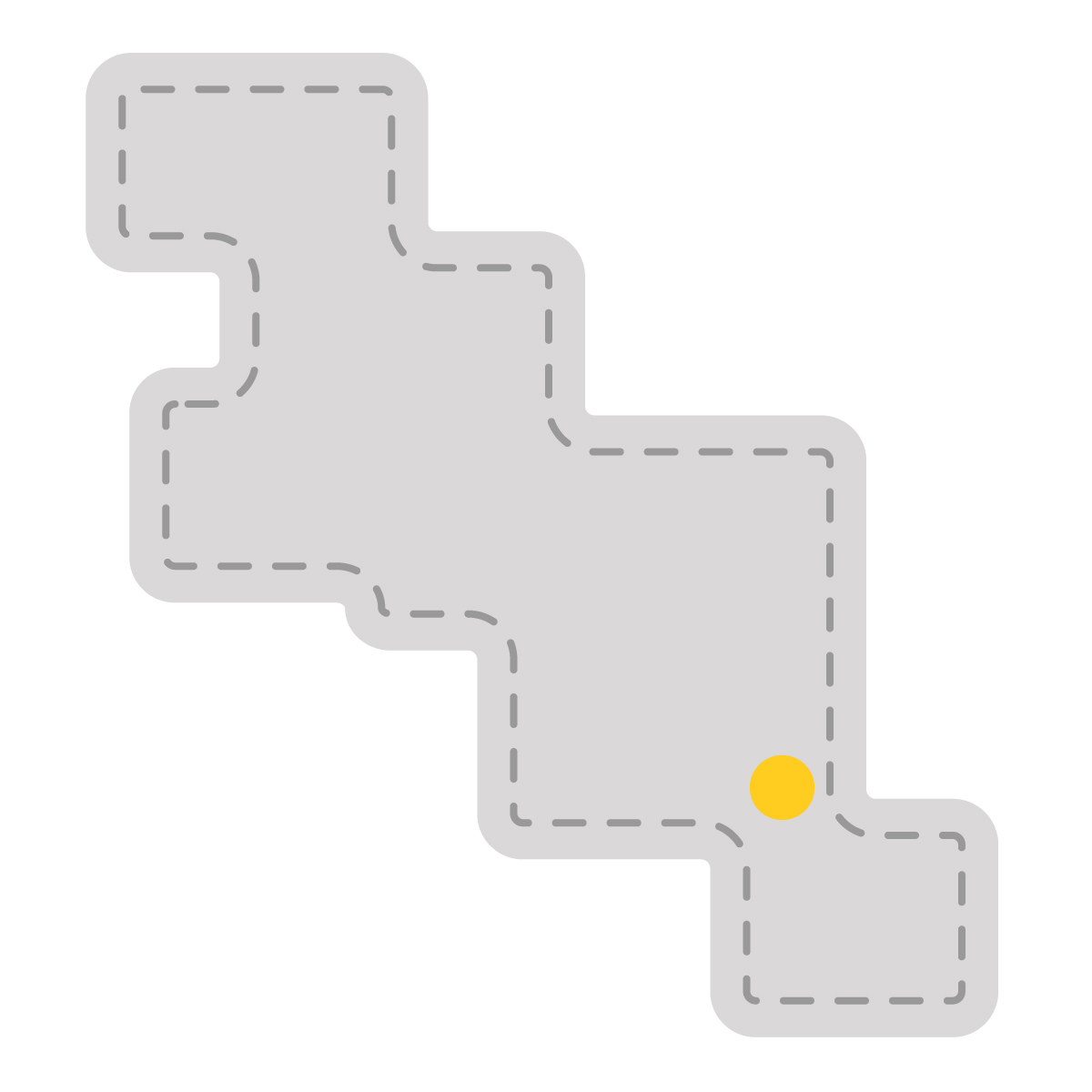 京都府の無料フリーイラスト|簡易・県庁あり・角丸ステッチ(グレー)