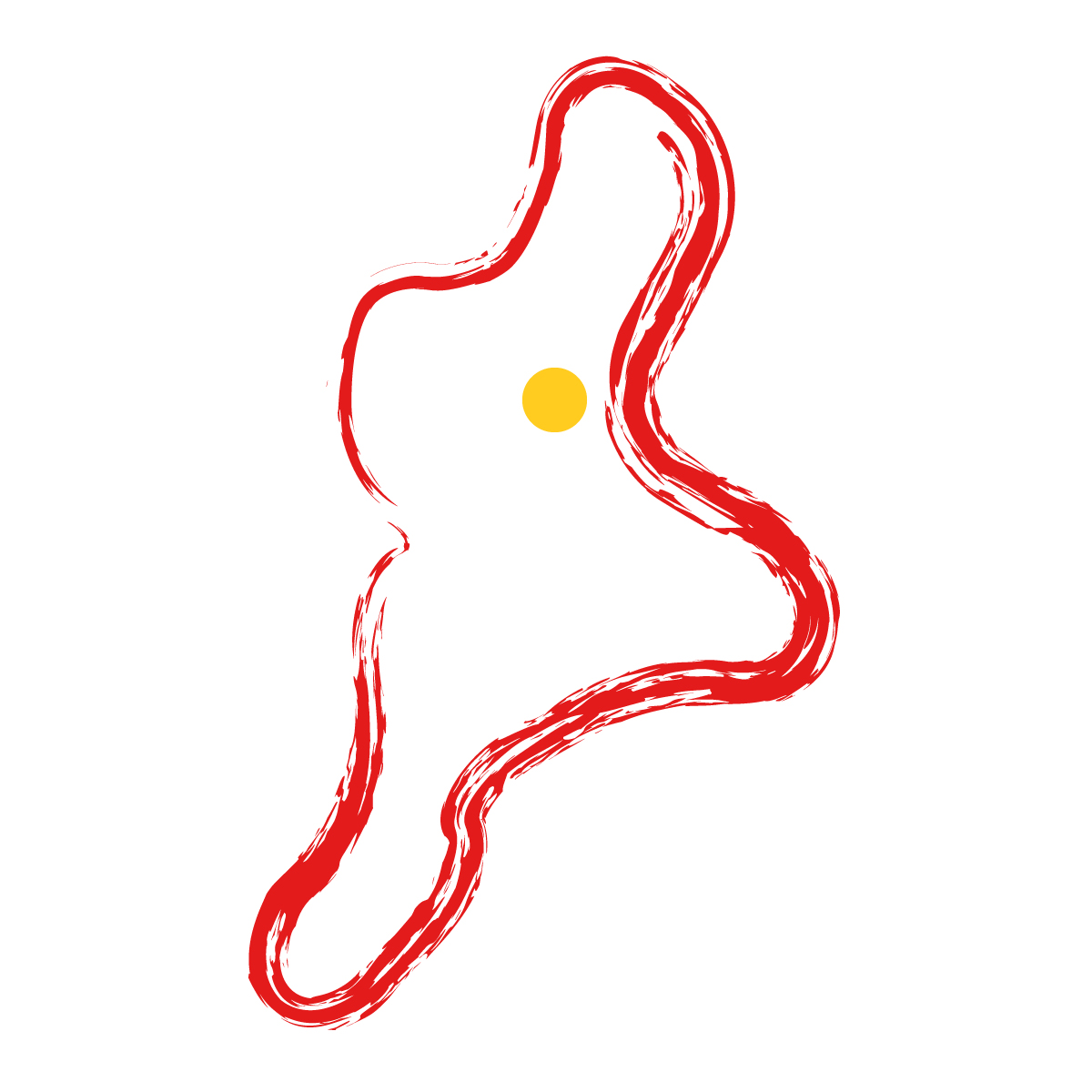三重県の無料フリーイラスト｜簡易・県庁あり・毛筆(赤)