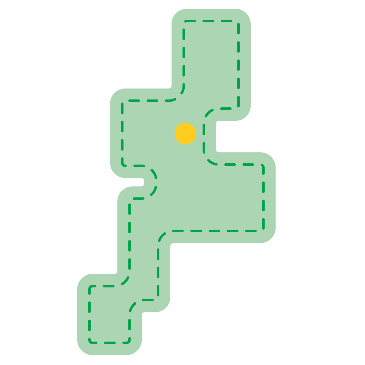 三重県の無料フリーイラスト|簡易・県庁あり・角丸ステッチ(緑)
