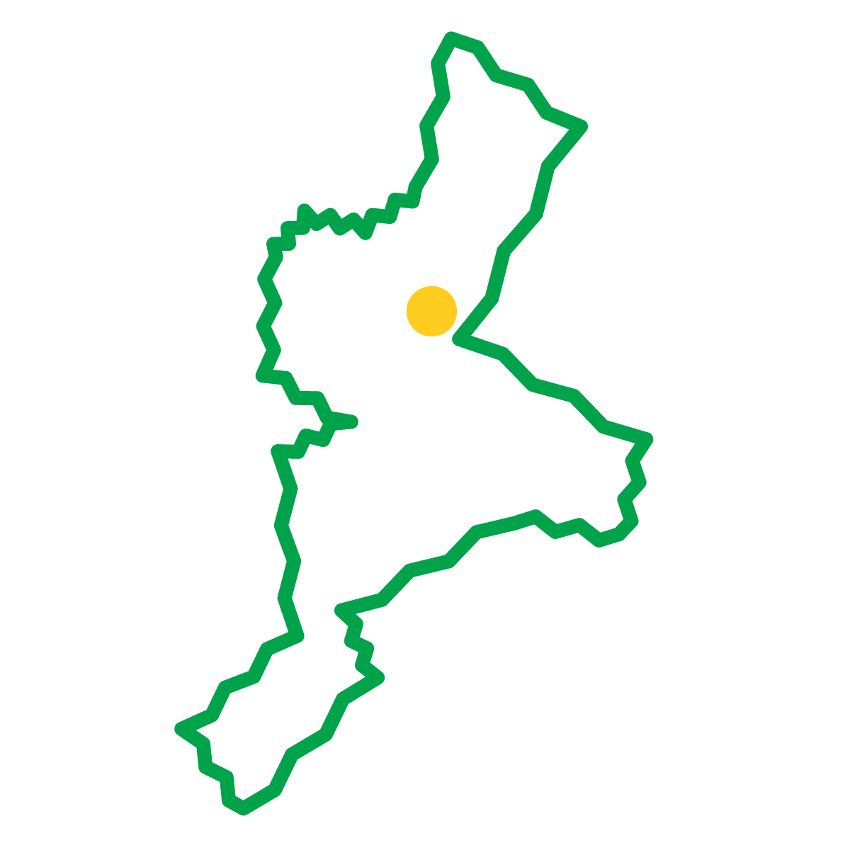 三重県の無料フリーイラスト|簡易・県庁あり・ジグザグ(緑)