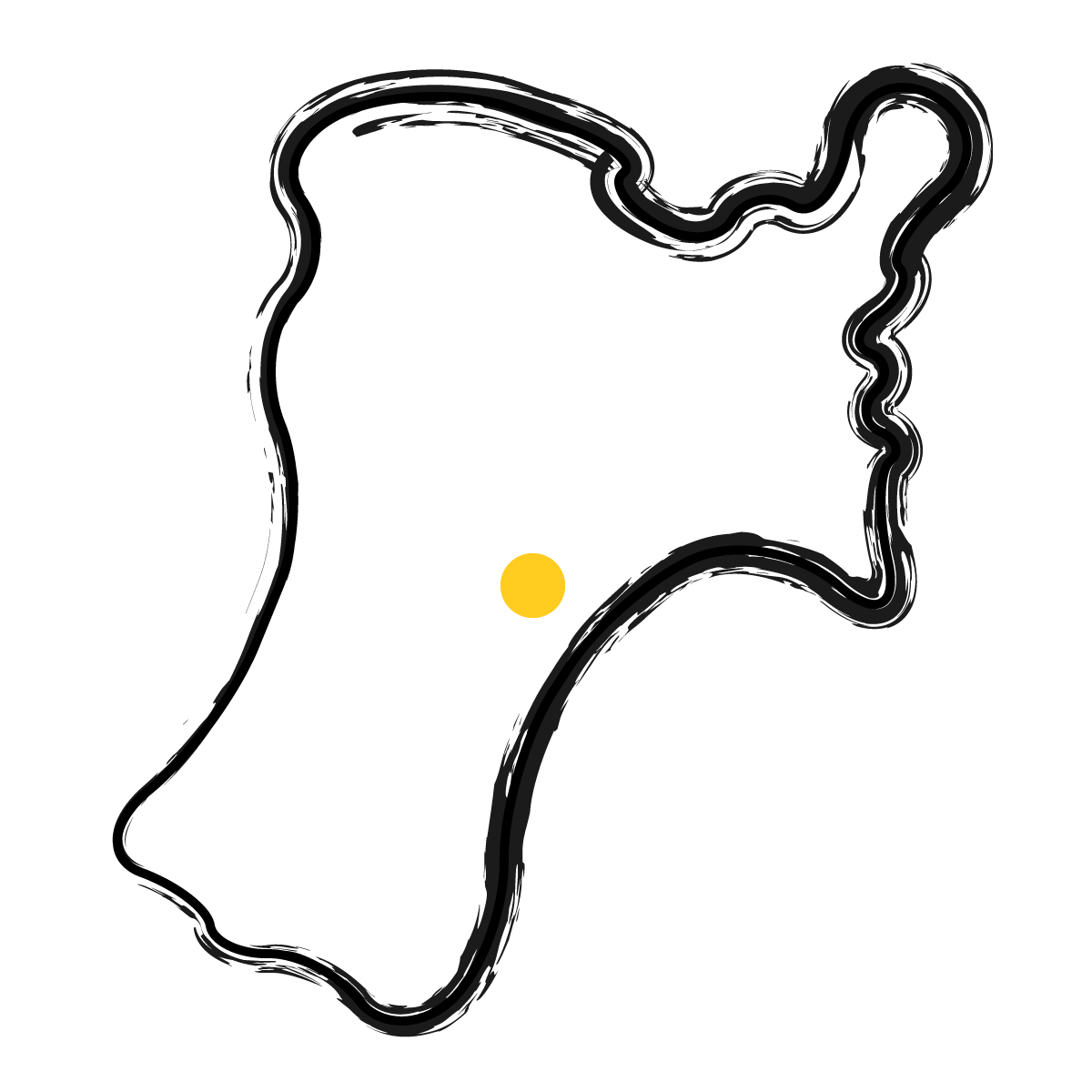 宮城県の無料フリーイラスト｜簡易・県庁あり・毛筆(黒)