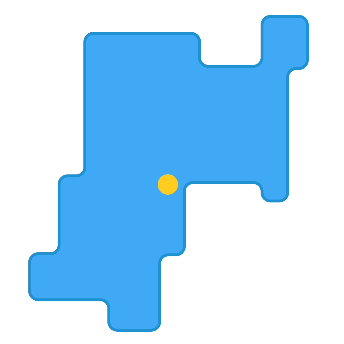 宮城県の無料フリーイラスト|簡易・県庁あり・角丸(青)
