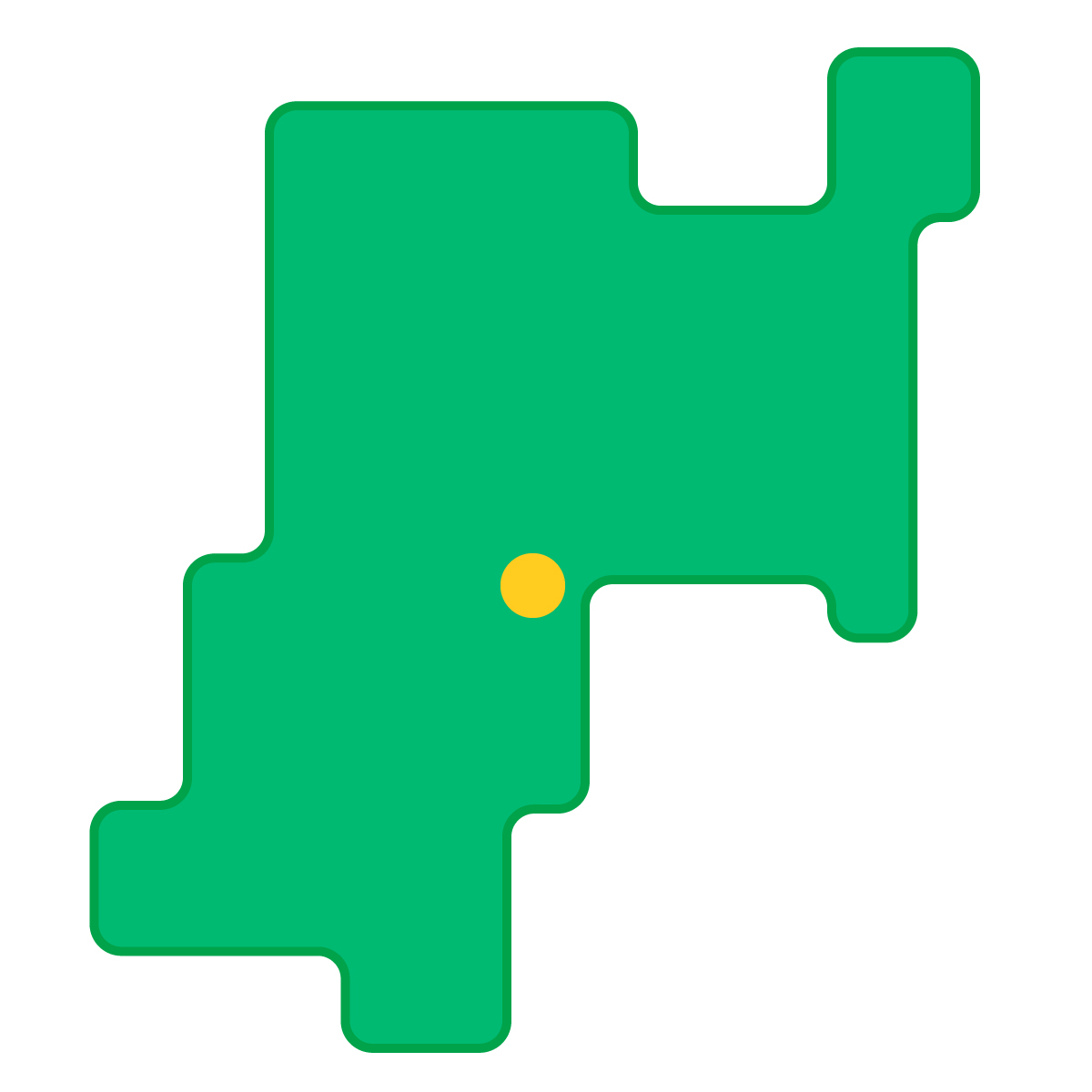 宮城県の無料フリーイラスト|簡易・県庁あり・角丸(緑)