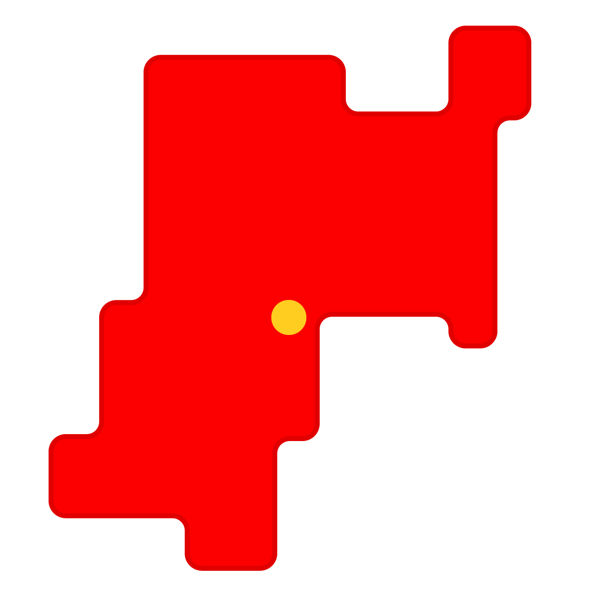 宮城県の無料フリーイラスト｜簡易・県庁あり・角丸(赤)