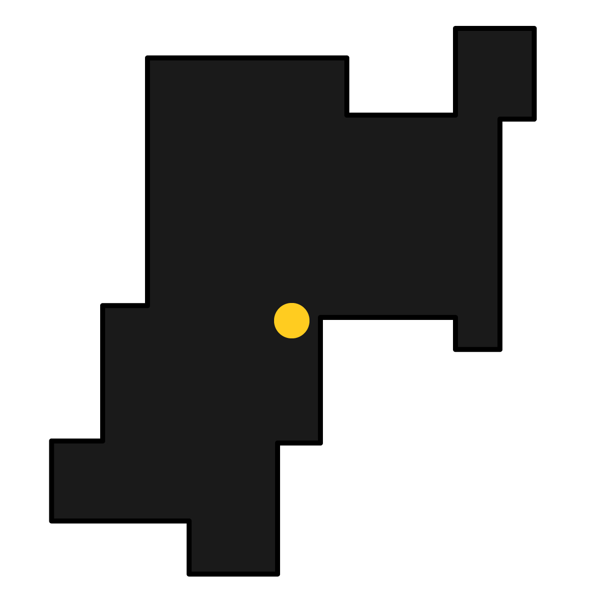 宮城県の無料フリーイラスト｜簡易・県庁あり・四角(黒)