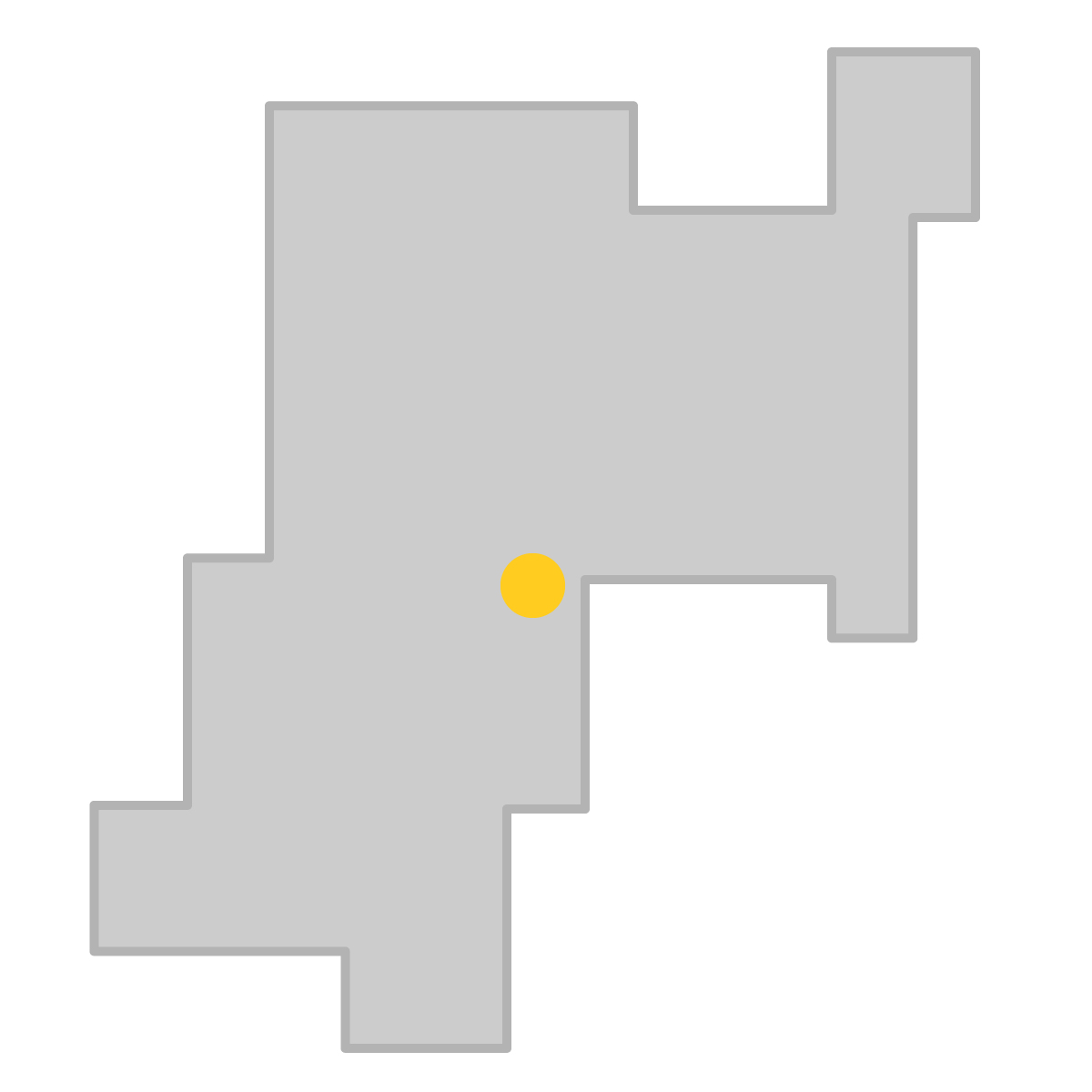 宮城県の無料フリーイラスト|簡易・県庁あり・四角(グレー)