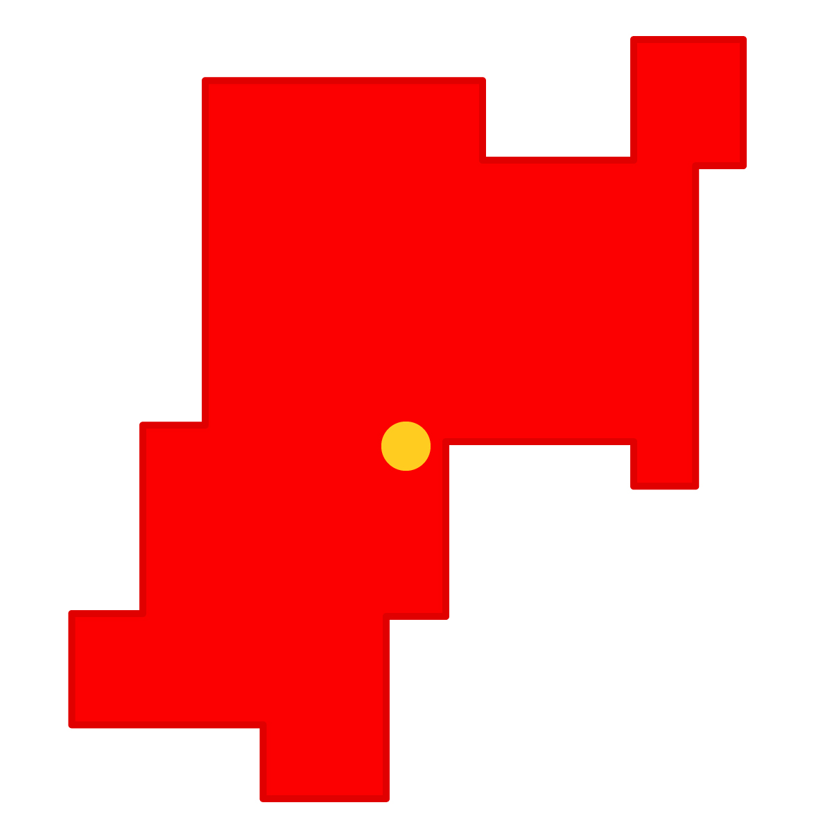 宮城県の無料フリーイラスト｜簡易・県庁あり・四角(赤)