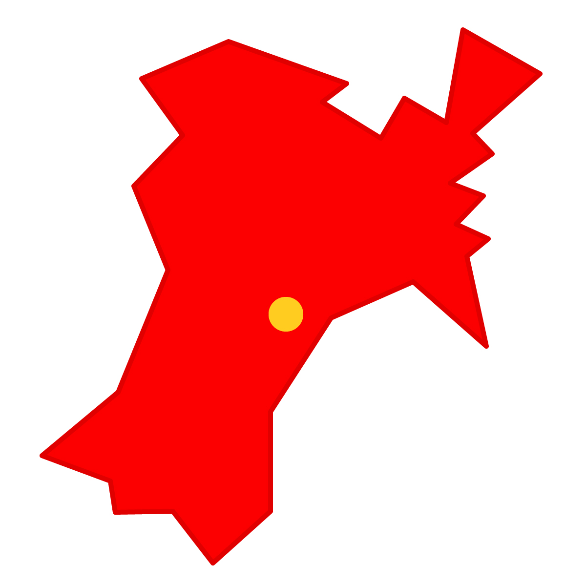 宮城県の無料フリーイラスト｜簡易・県庁あり・三角(赤)