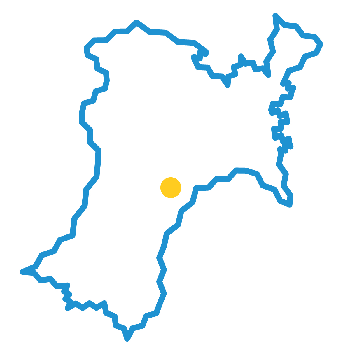 宮城県の無料フリーイラスト|簡易・県庁あり・ジグザグ(青)