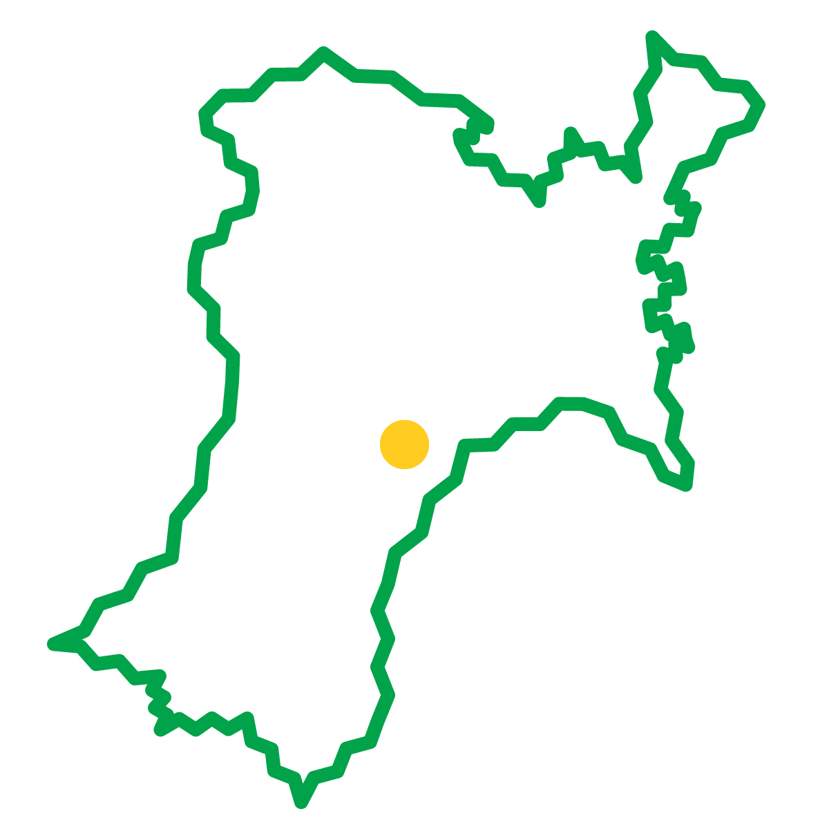 宮城県の無料フリーイラスト｜簡易・県庁あり・ジグザグ(緑)