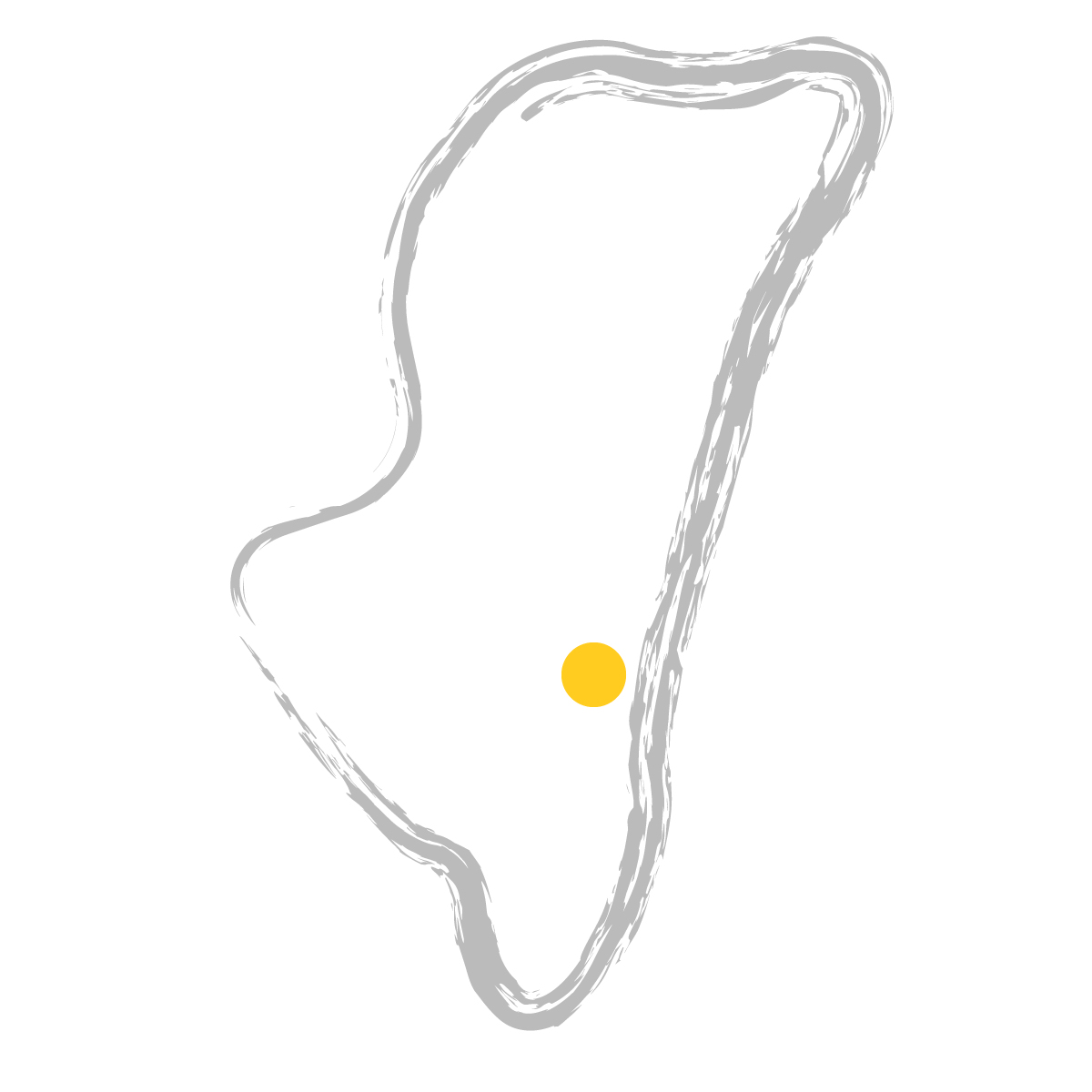 宮崎県の無料フリーイラスト|簡易・県庁あり・毛筆(グレー)