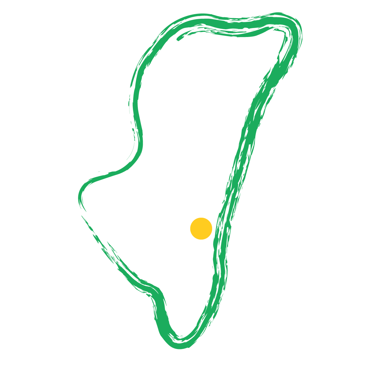 宮崎県の無料フリーイラスト｜簡易・県庁あり・毛筆(緑)