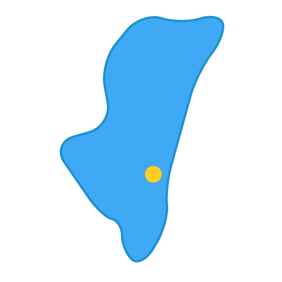 宮崎県の無料フリーイラスト｜簡易・県庁あり・曲線(青)