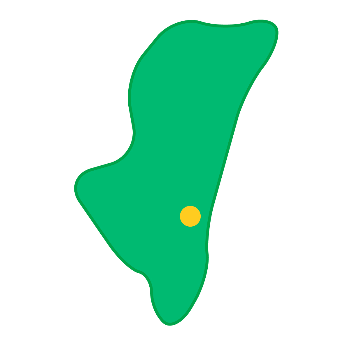 宮崎県の無料フリーイラスト｜簡易・県庁あり・曲線(緑)
