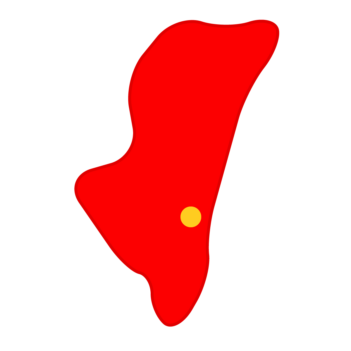 宮崎県の無料フリーイラスト｜簡易・県庁あり・曲線(赤)