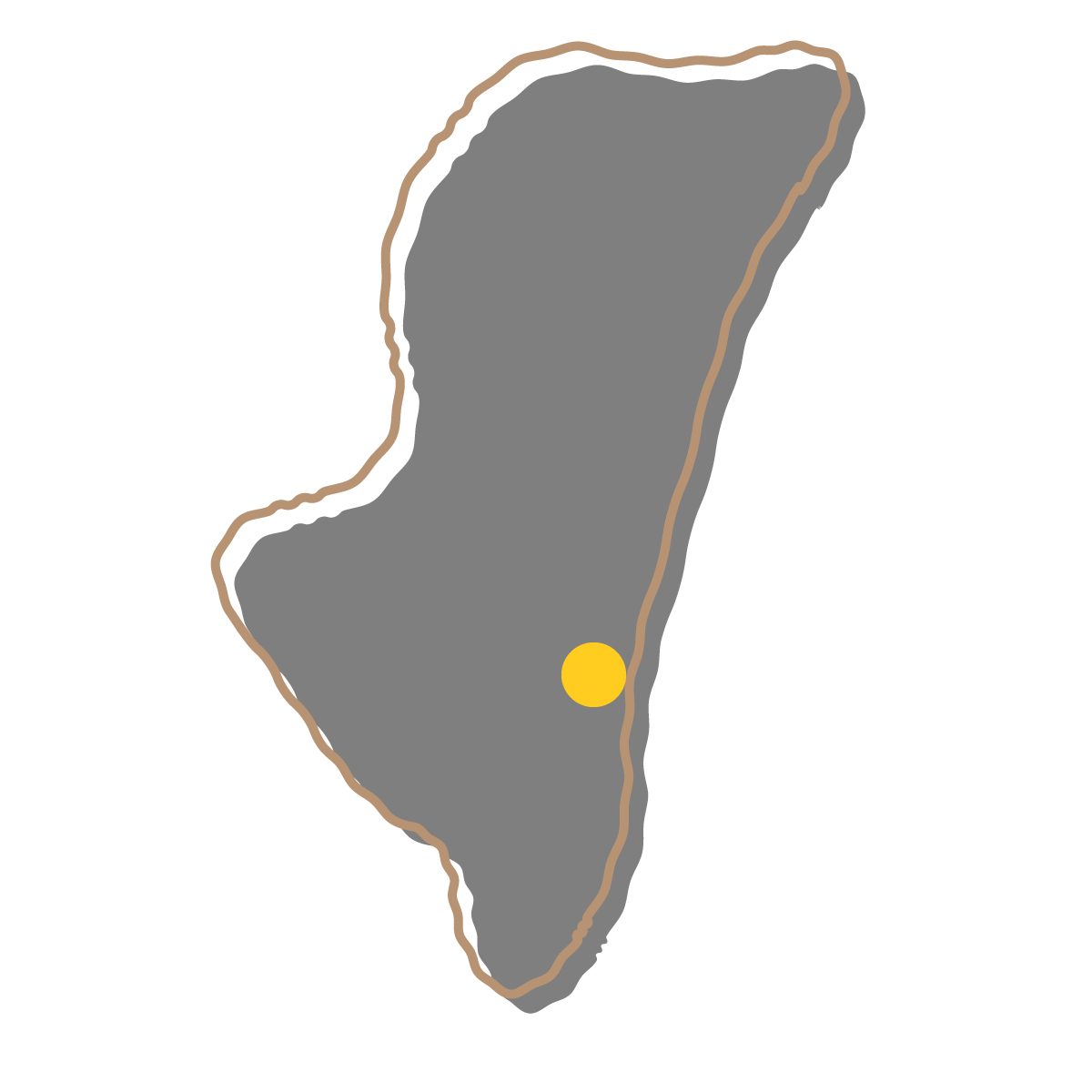 宮崎県の無料フリーイラスト｜簡易・県庁あり・イラスト風(黒)