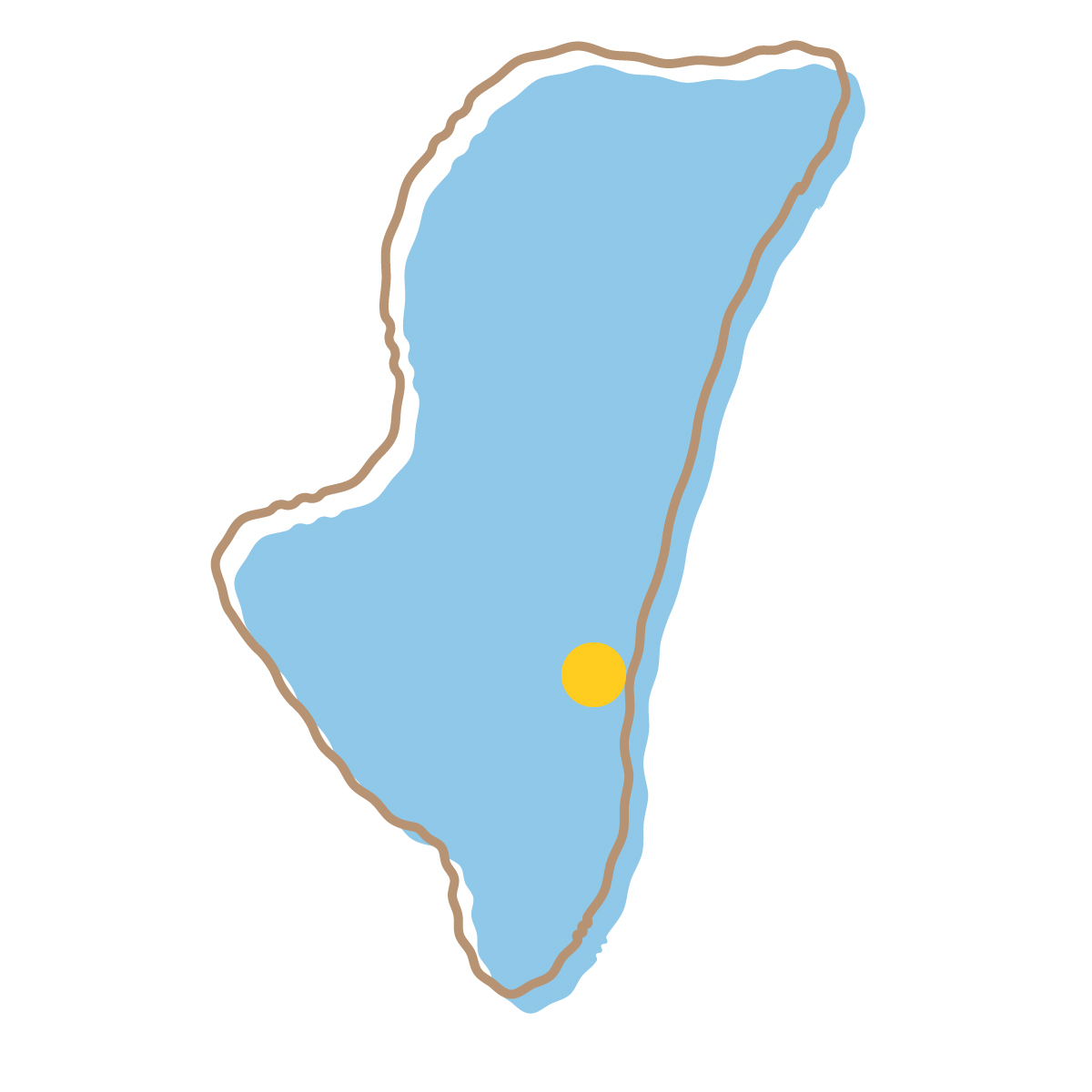 宮崎県の無料フリーイラスト｜簡易・県庁あり・イラスト風(青)