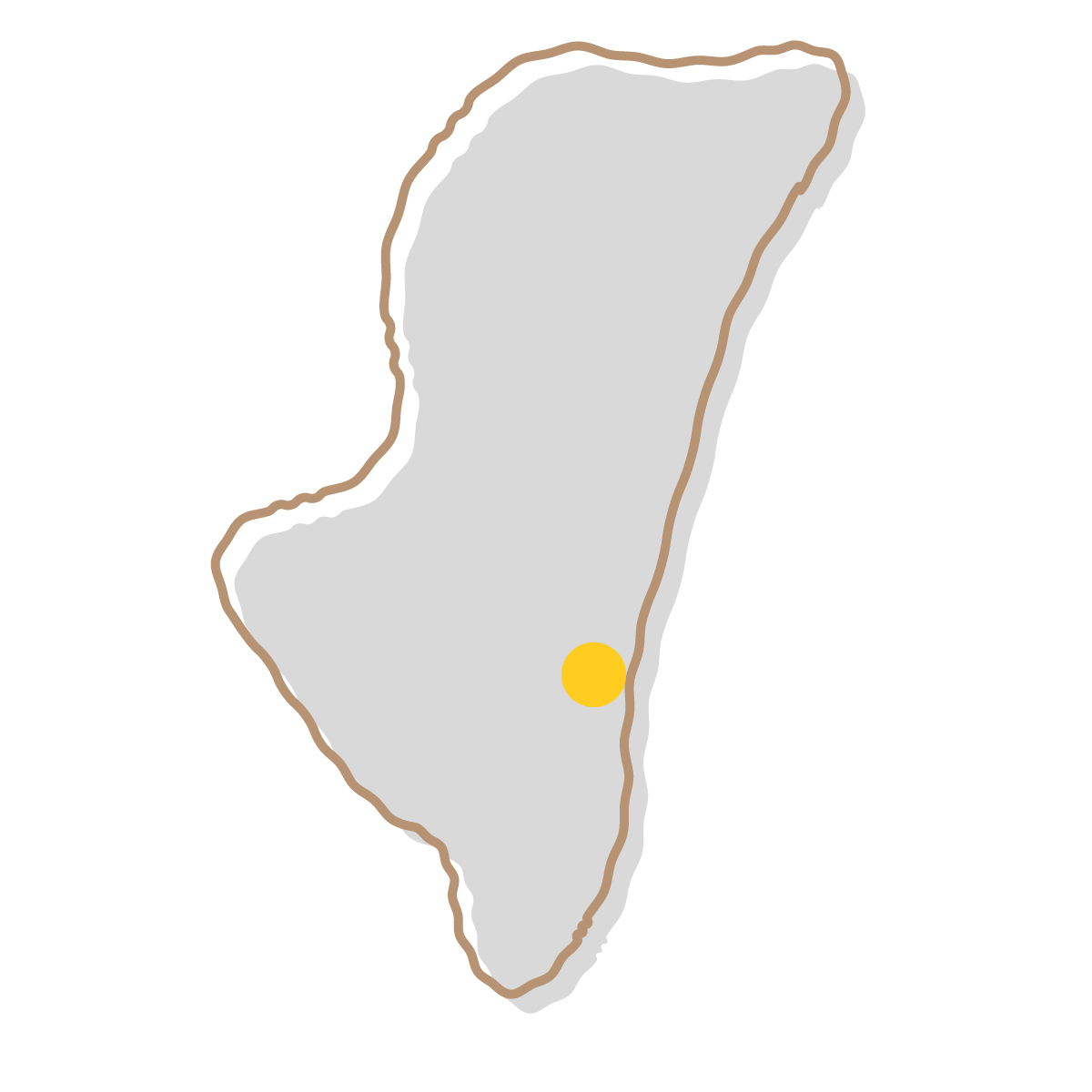 宮崎県の無料フリーイラスト|簡易・県庁あり・イラスト風(グレー)