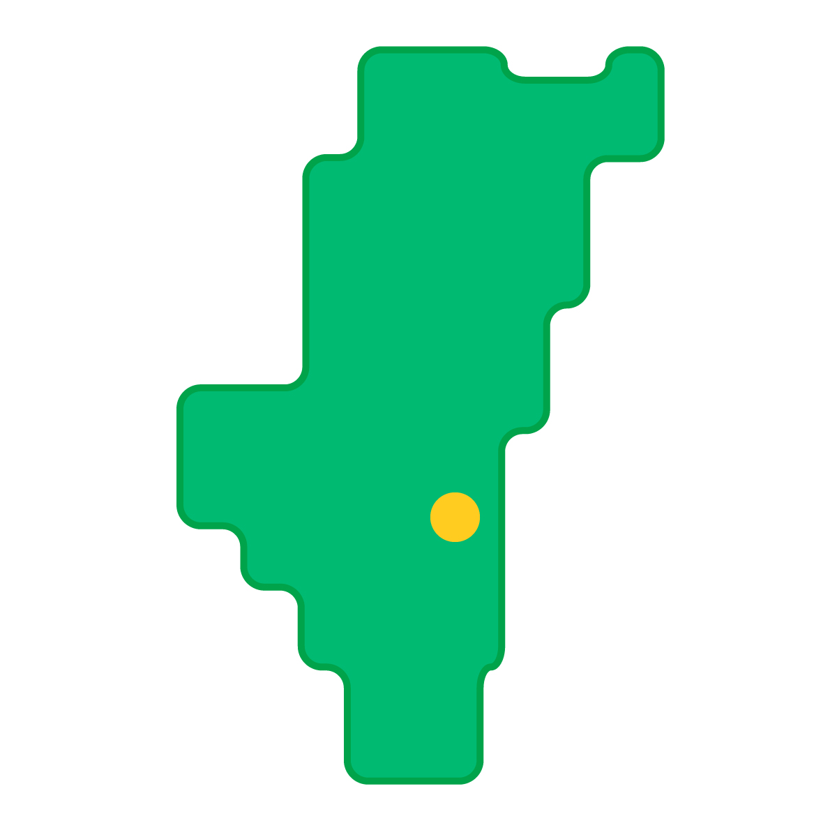 宮崎県の無料フリーイラスト｜簡易・県庁あり・角丸(緑)