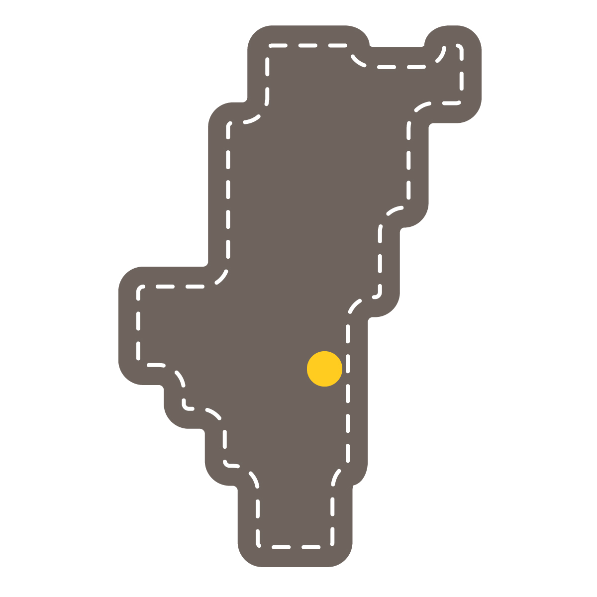 宮崎県の無料フリーイラスト|簡易・県庁あり・角丸ステッチ(黒)