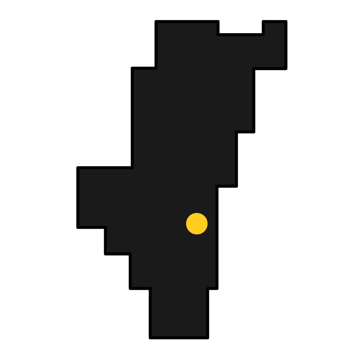 宮崎県の無料フリーイラスト｜簡易・県庁あり・四角(黒)