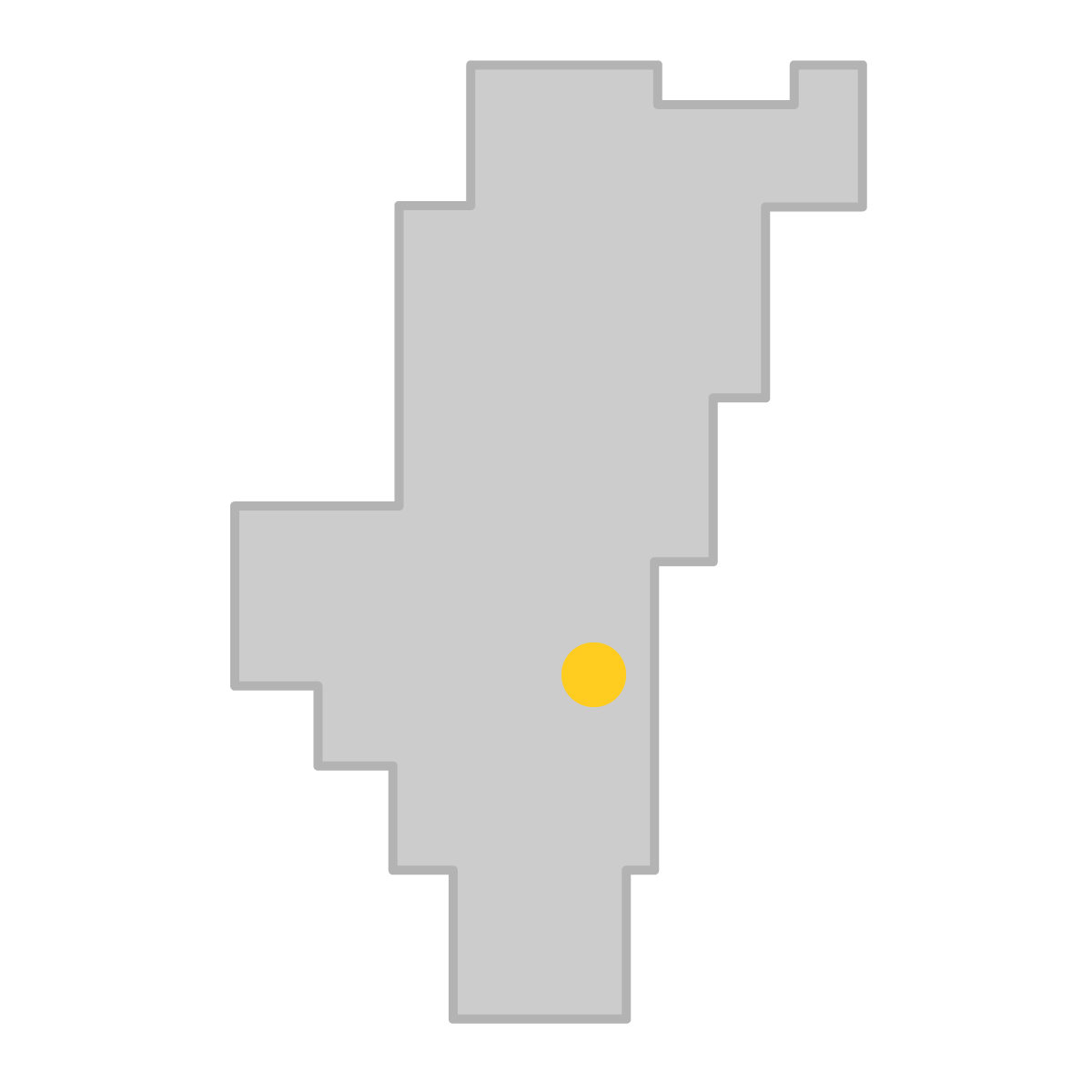 宮崎県の無料フリーイラスト|簡易・県庁あり・四角(グレー)