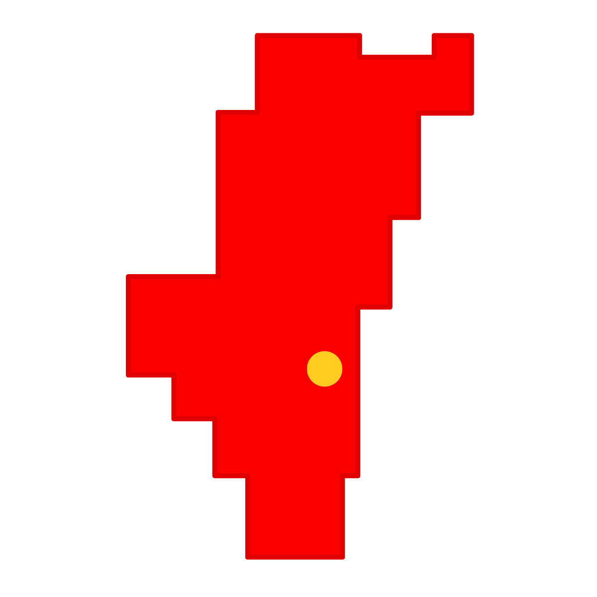 宮崎県の無料フリーイラスト｜簡易・県庁あり・四角(赤)