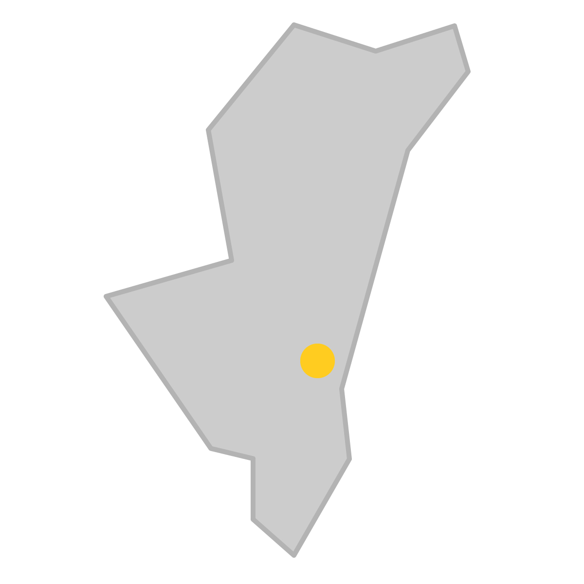 宮崎県の無料フリーイラスト｜簡易・県庁あり・三角(グレー)