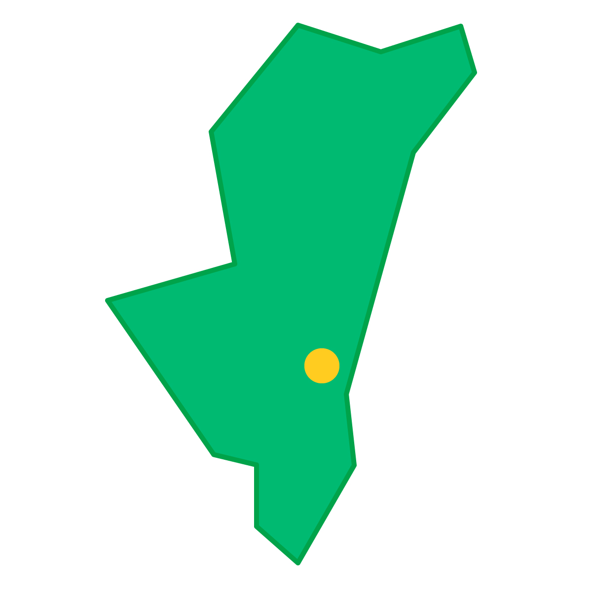 宮崎県の無料フリーイラスト｜簡易・県庁あり・三角(緑)