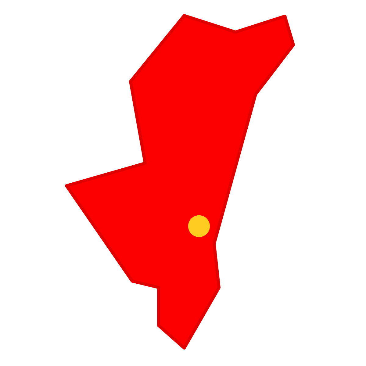 宮崎県の無料フリーイラスト｜簡易・県庁あり・三角(赤)
