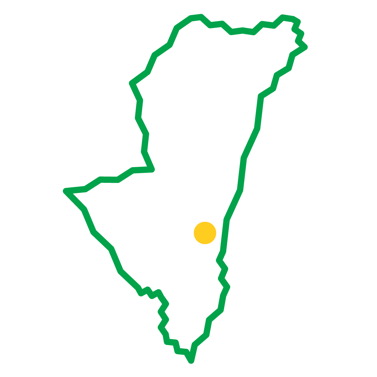 宮崎県の無料フリーイラスト|簡易・県庁あり・ジグザグ(緑)
