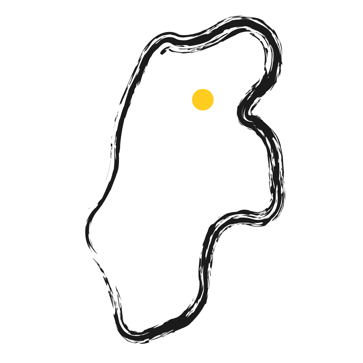 長野県の無料フリーイラスト｜簡易・県庁あり・毛筆(黒)