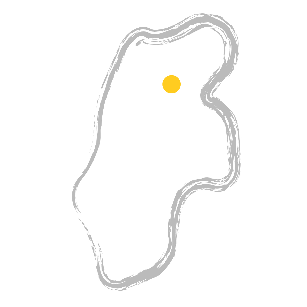 長野県の無料フリーイラスト|簡易・県庁あり・毛筆(グレー)