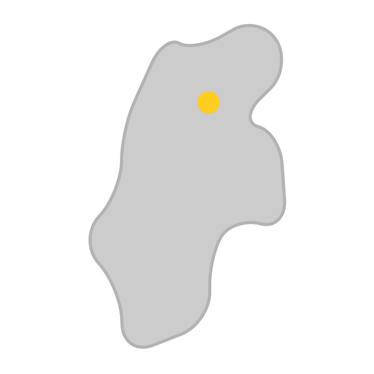 長野県の無料フリーイラスト|簡易・県庁あり・曲線(グレー)