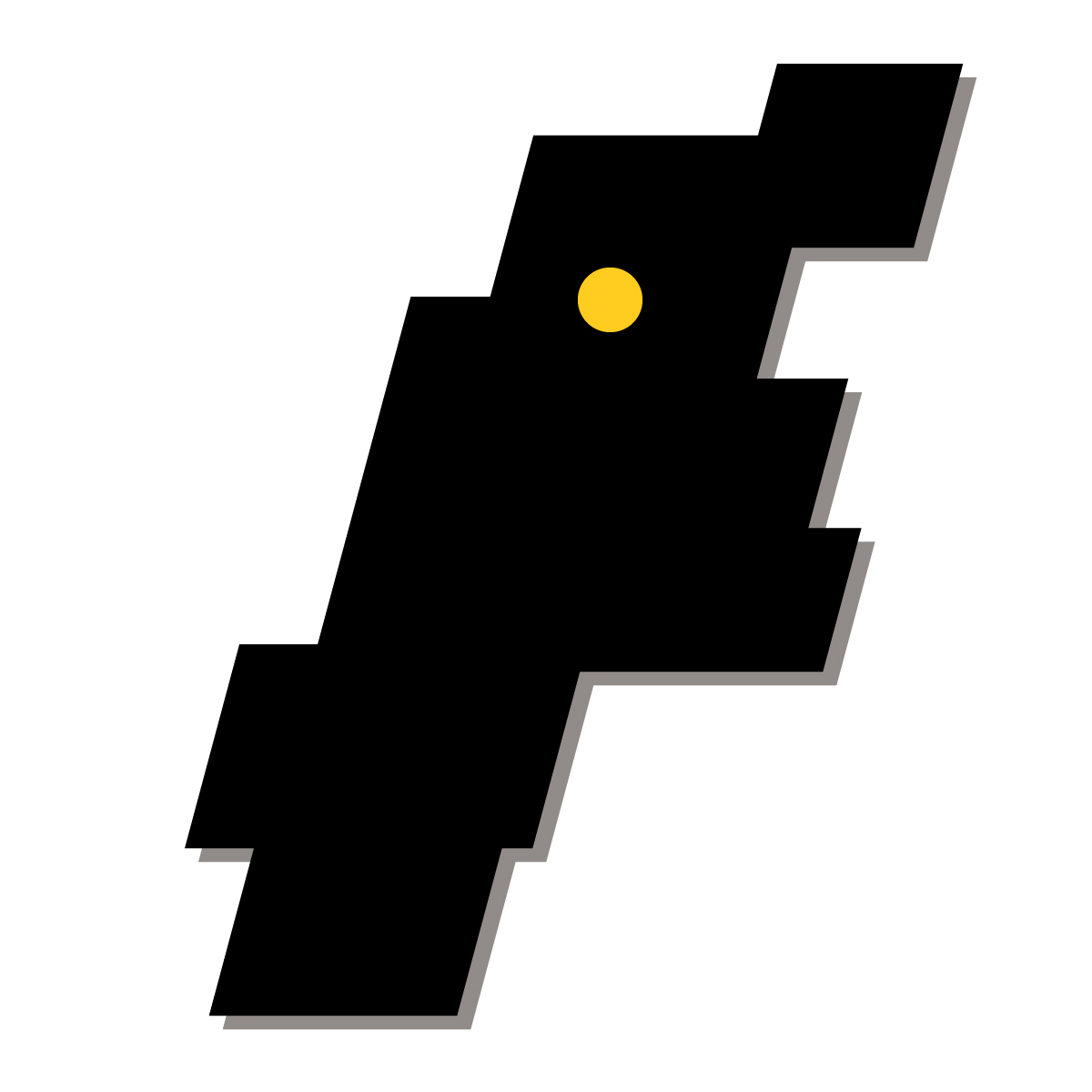 長野県の無料フリーイラスト|簡易・県庁あり・四角斜め(黒)