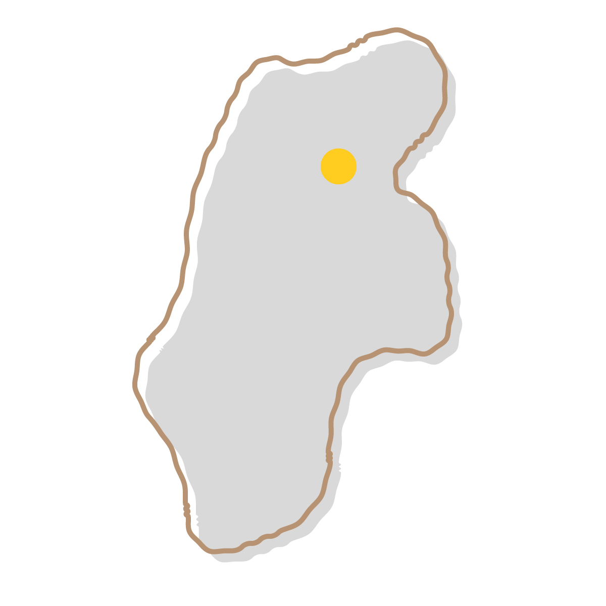 長野県の無料フリーイラスト|簡易・県庁あり・イラスト風(グレー)