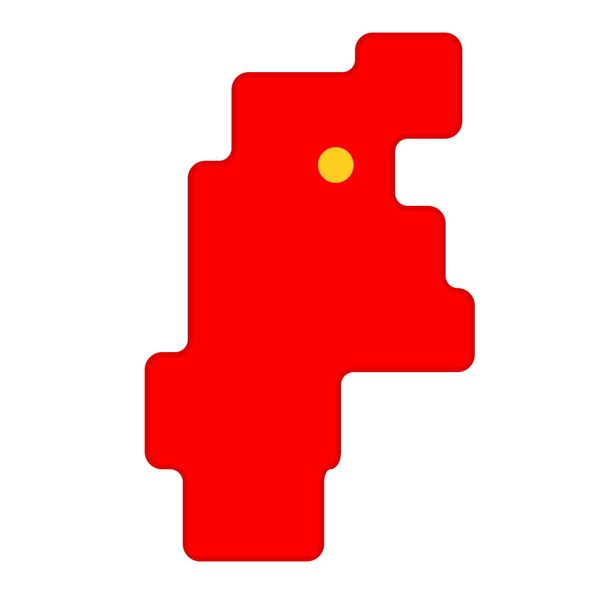 長野県の無料フリーイラスト|簡易・県庁あり・角丸(赤)
