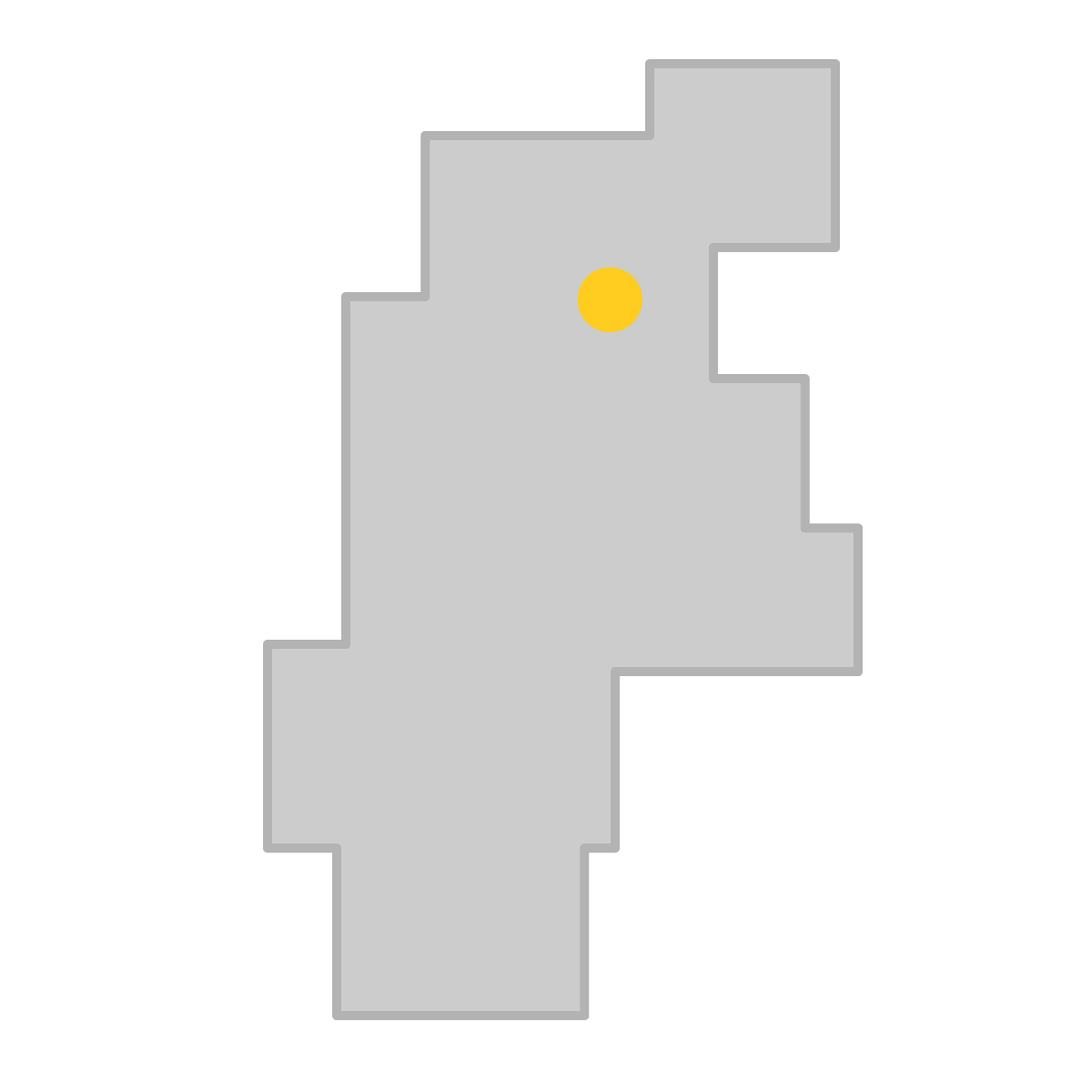 長野県の無料フリーイラスト｜簡易・県庁あり・四角(グレー)