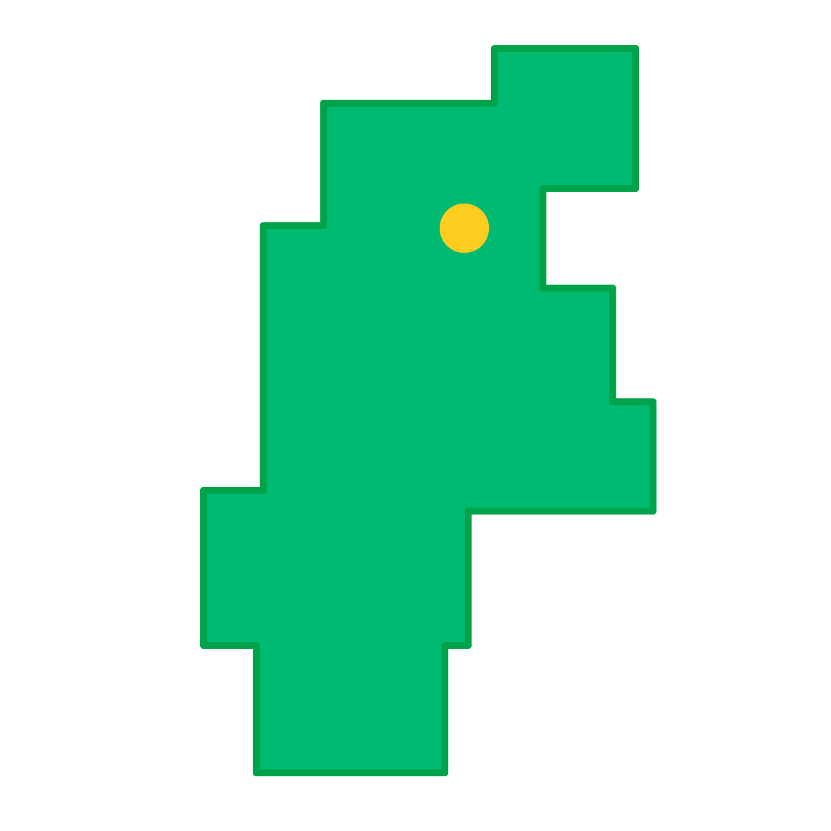 長野県の無料フリーイラスト｜簡易・県庁あり・四角(緑)