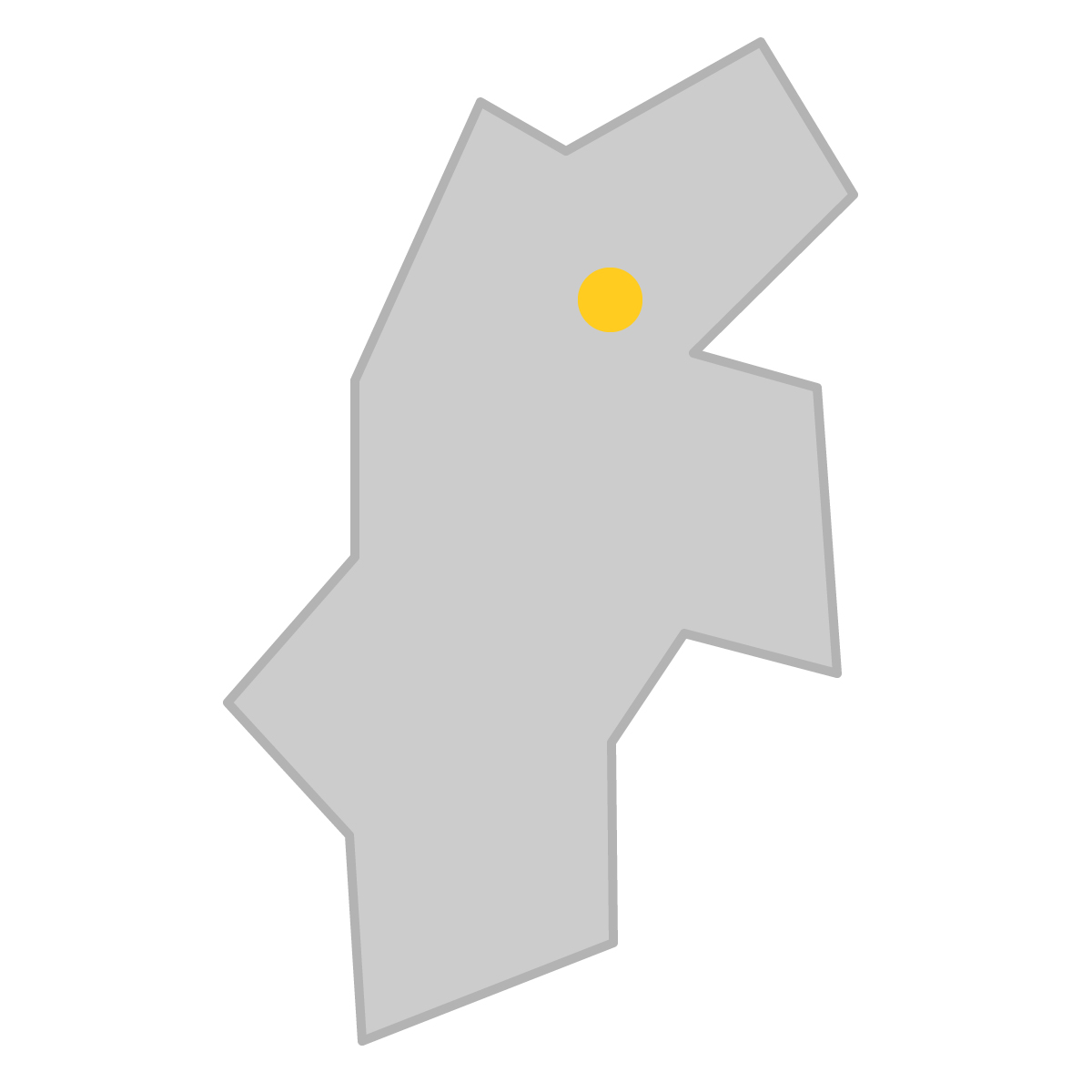 長野県の無料フリーイラスト｜簡易・県庁あり・三角(グレー)