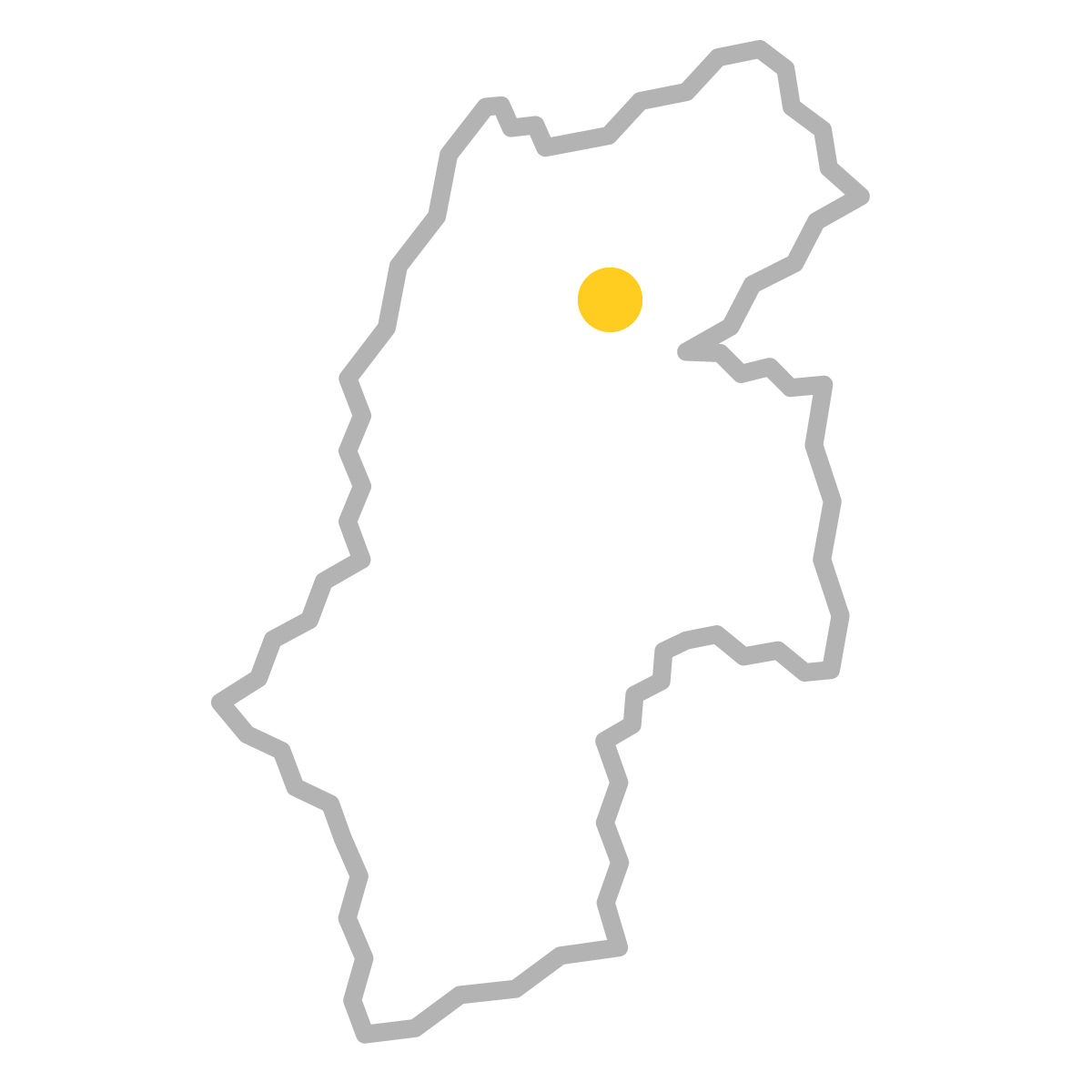 長野県の無料フリーイラスト|簡易・県庁あり・ジグザグ(グレー)