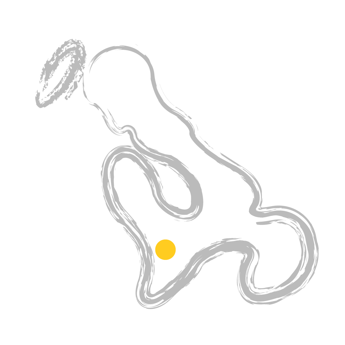 長崎県の無料フリーイラスト｜簡易・県庁あり・毛筆(グレー)