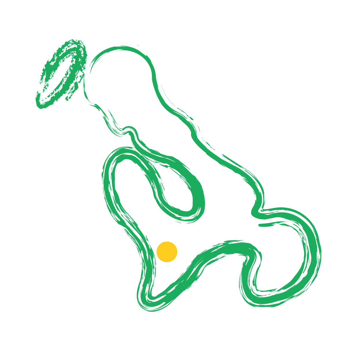長崎県の無料フリーイラスト｜簡易・県庁あり・毛筆(緑)