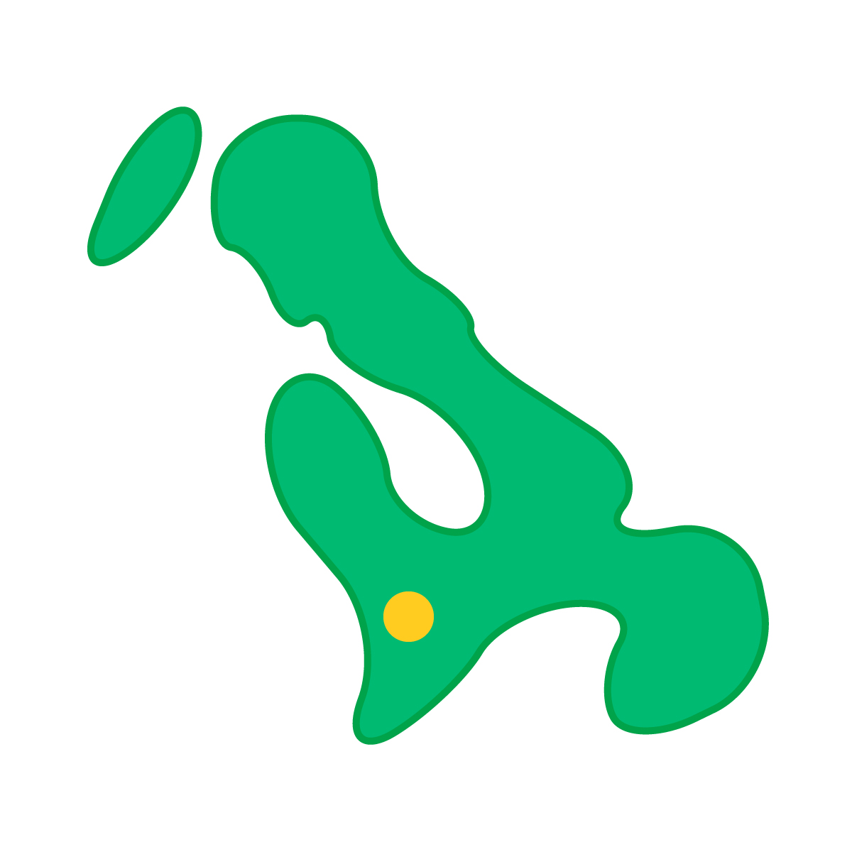 長崎県の無料フリーイラスト|簡易・県庁あり・曲線(緑)