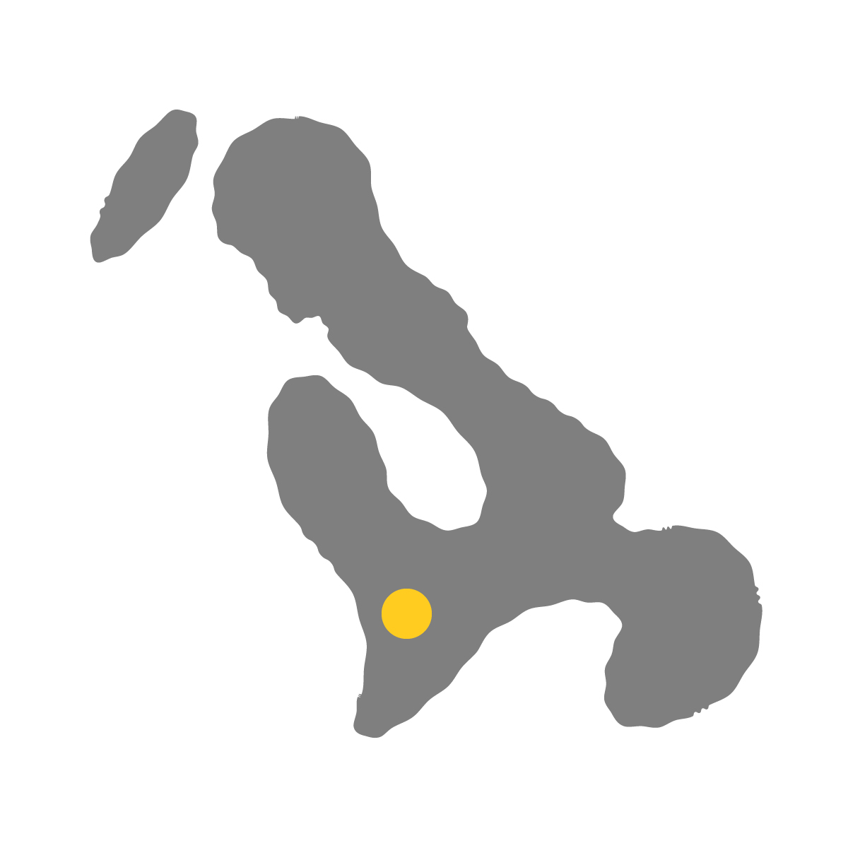 長崎県の無料フリーイラスト|簡易・県庁あり・イラスト風(黒)