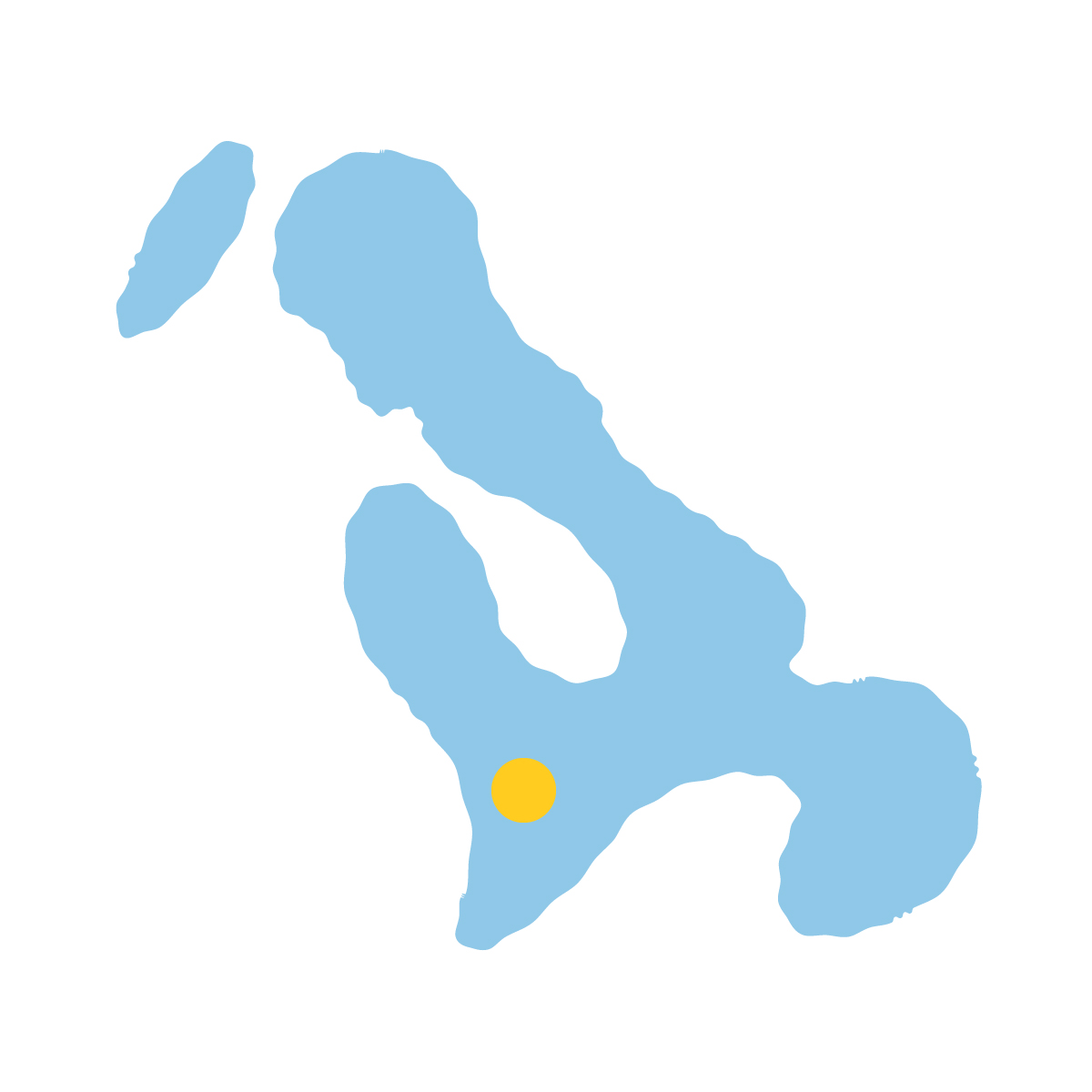 長崎県の無料フリーイラスト｜簡易・県庁あり・イラスト風(青)
